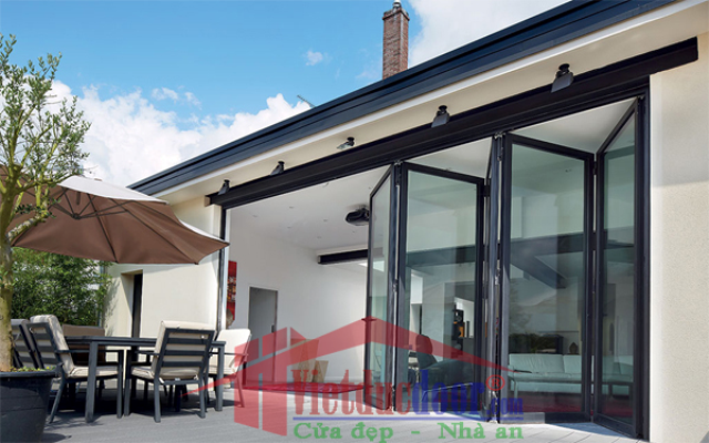 Cửa nhôm Xingfa 5 cánh mở xếp