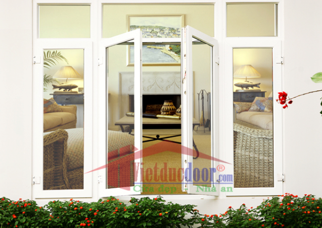 Cửa nhựa lõi thép 2 cánh mở quay
